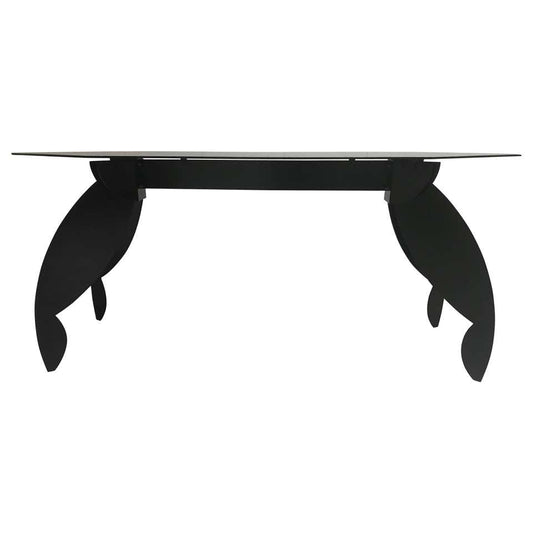 Architectural Black Lacquered Steel Console