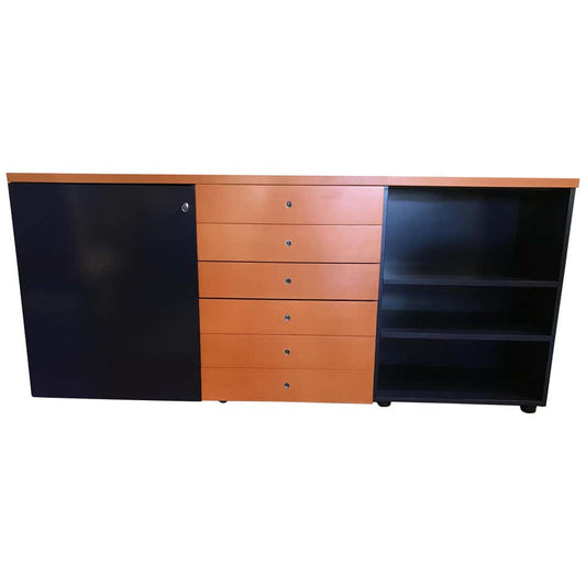 Multi Function Orange and Dark Blue Modern Credenza by Castelijn