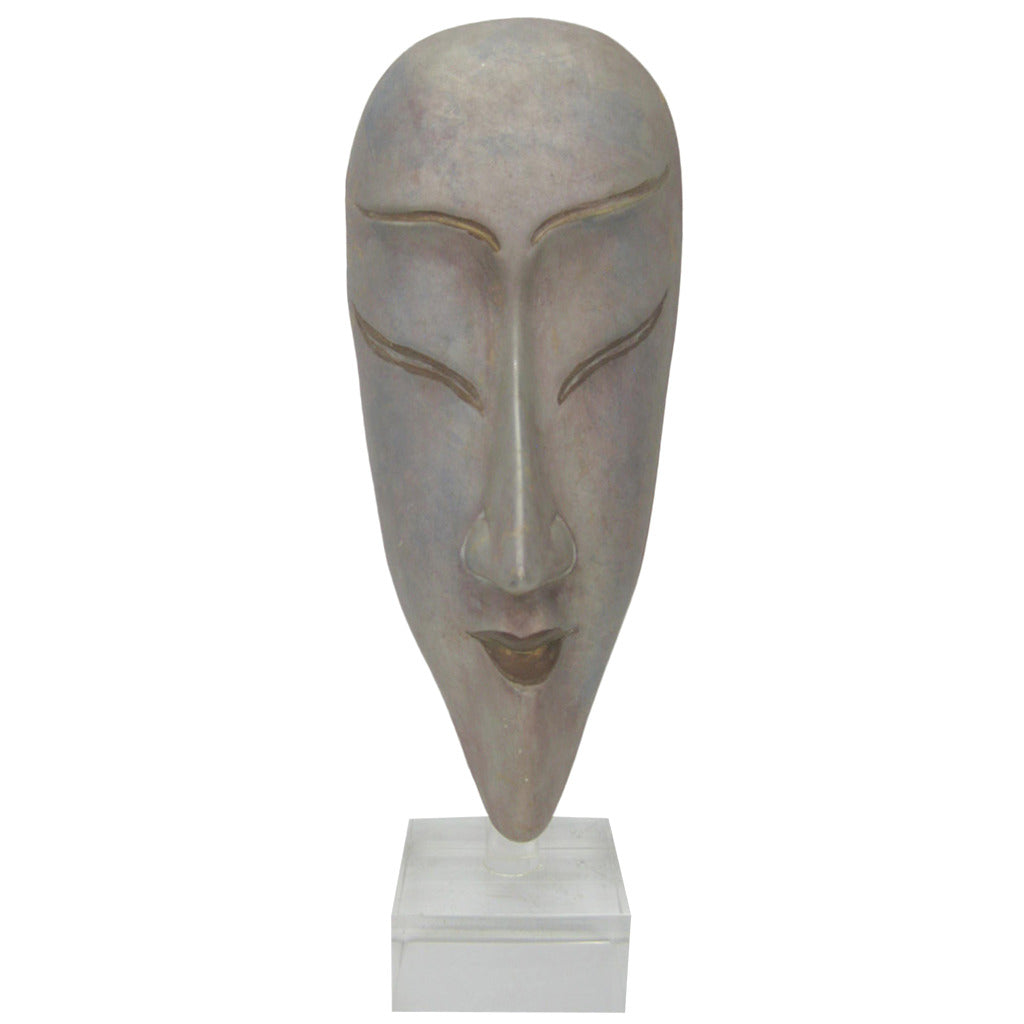 Ceramic Silver Glazed Mask