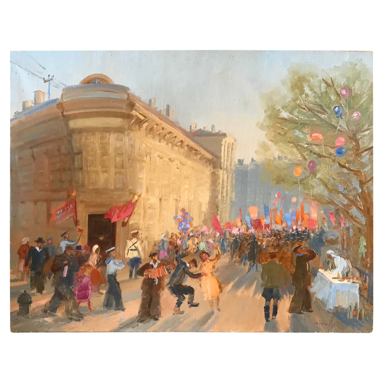 Oil Painting of the Russian National Day Celebration by Molodtsov