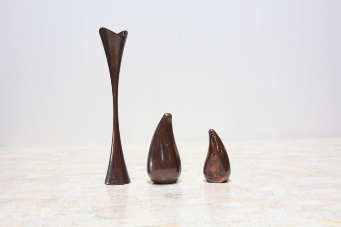 Trio of Patinated Copper Kitchenware by Nambe