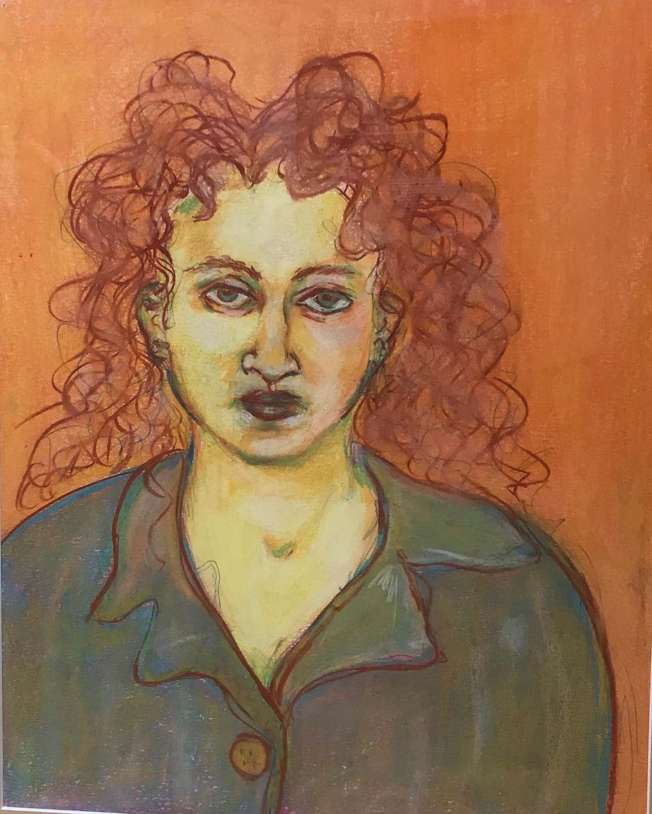 Woman Pastel Portrait by Gillian Lefkowitz