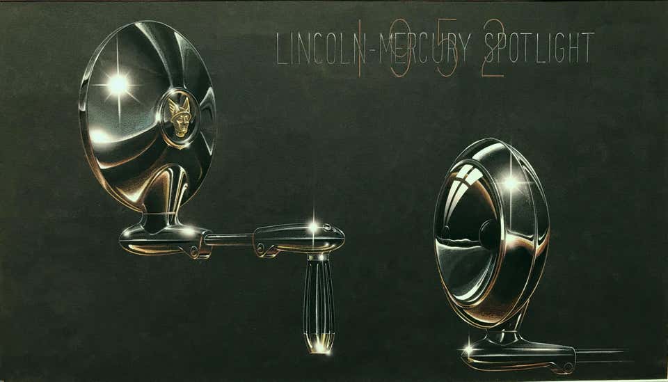 1952 Pastel Drawing Accessories Project for the Lincoln-Mercury Car