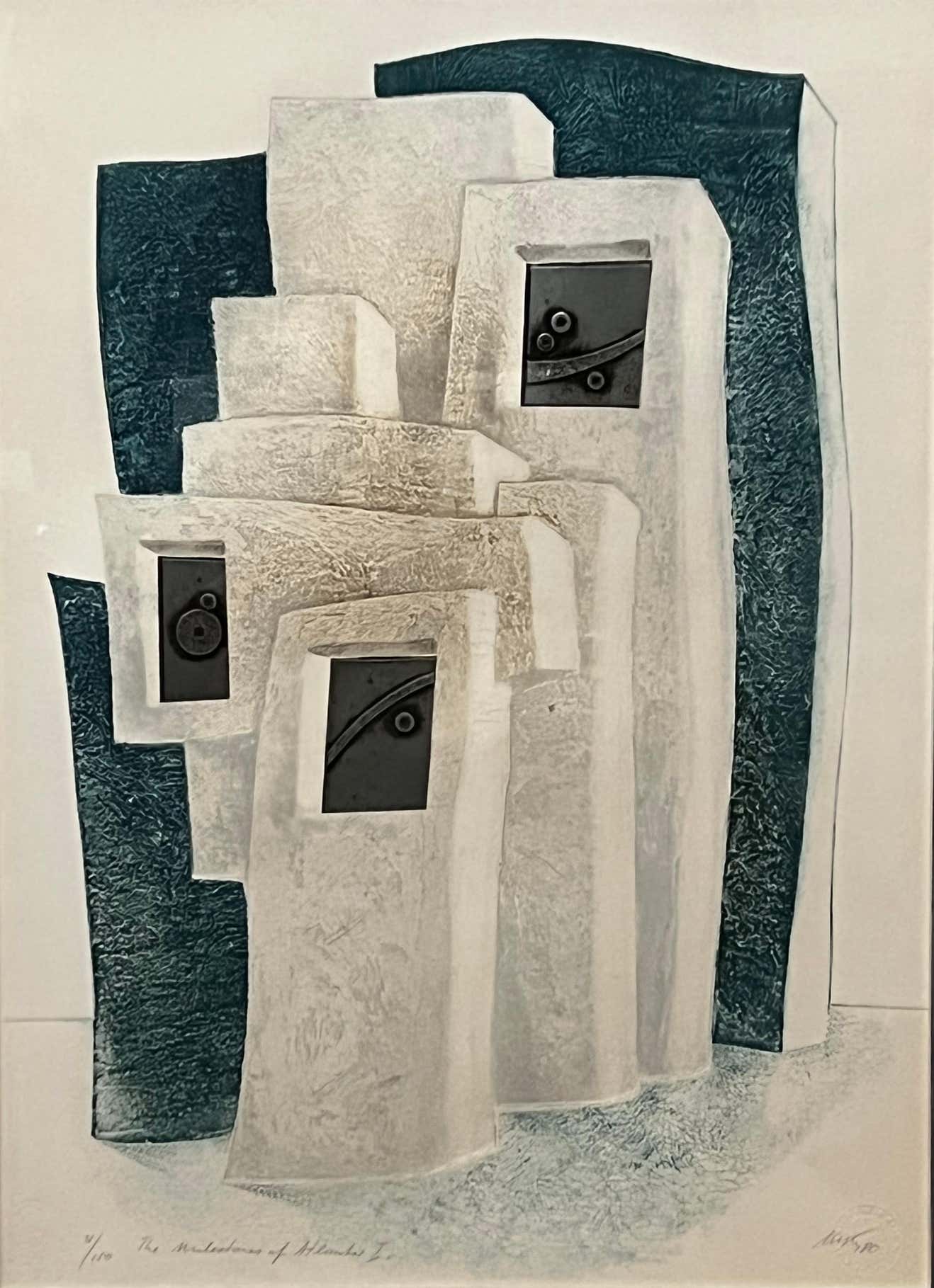 The Milestones of Atlantis, Abstract Lithograph