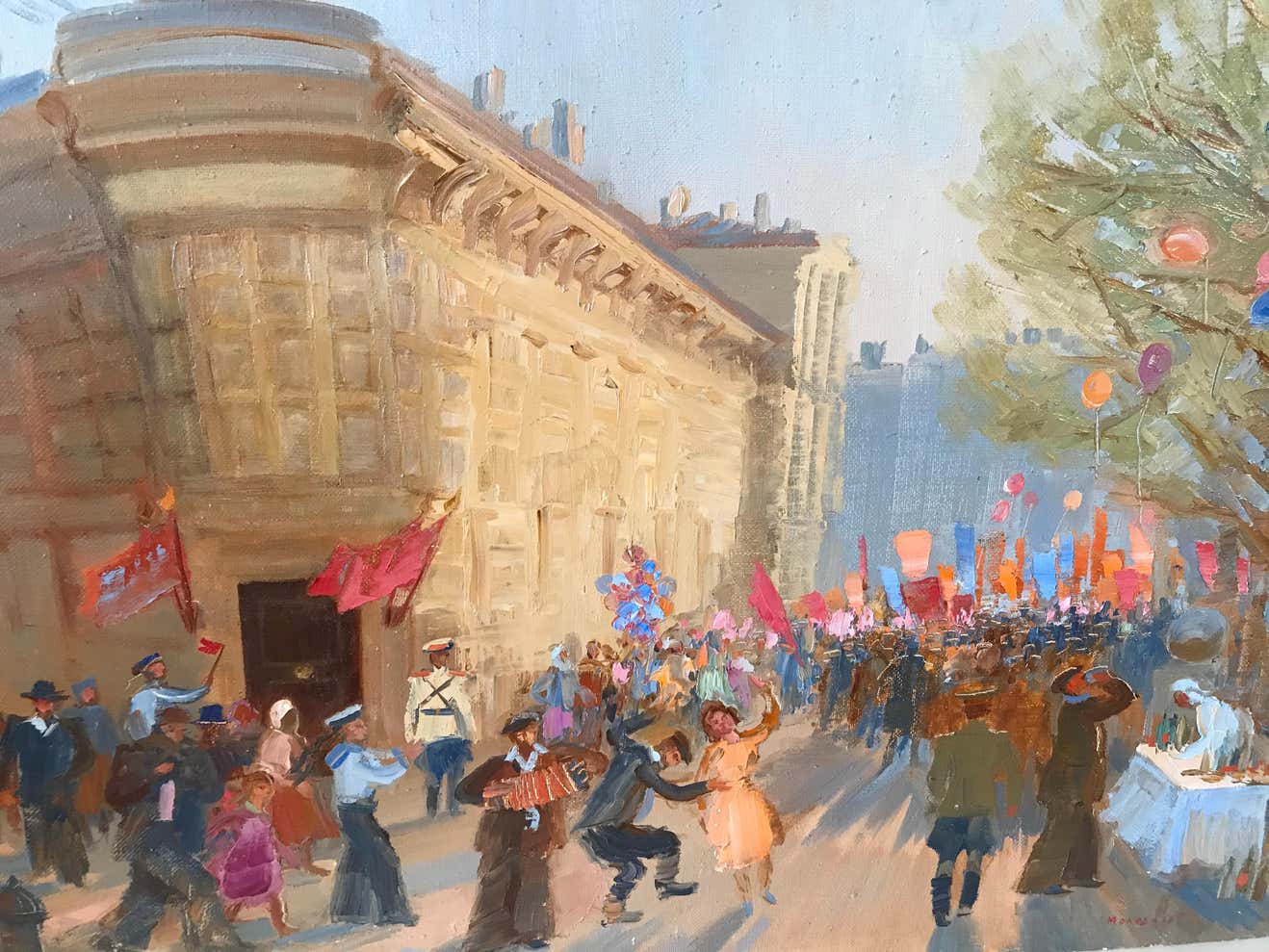 Oil Painting of the Russian National Day Celebration by Molodtsov