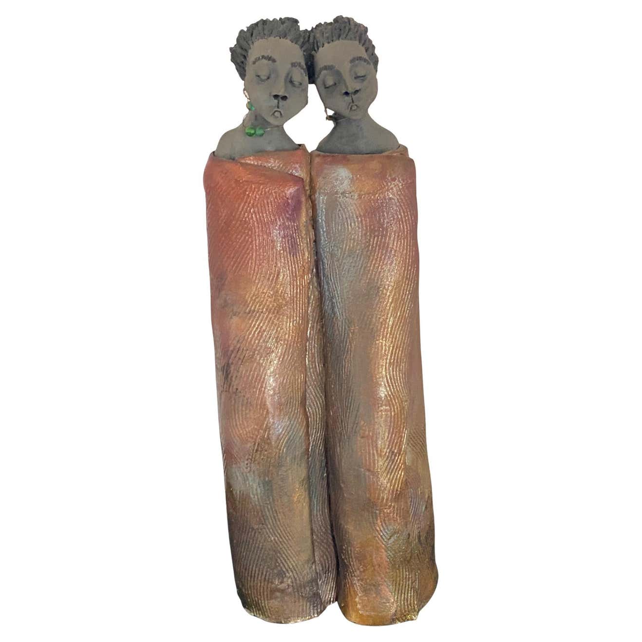 "Sisters" Two Women Ceramic Sculpture