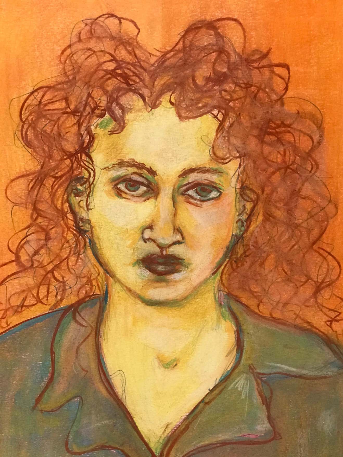 Woman Pastel Portrait by Gillian Lefkowitz