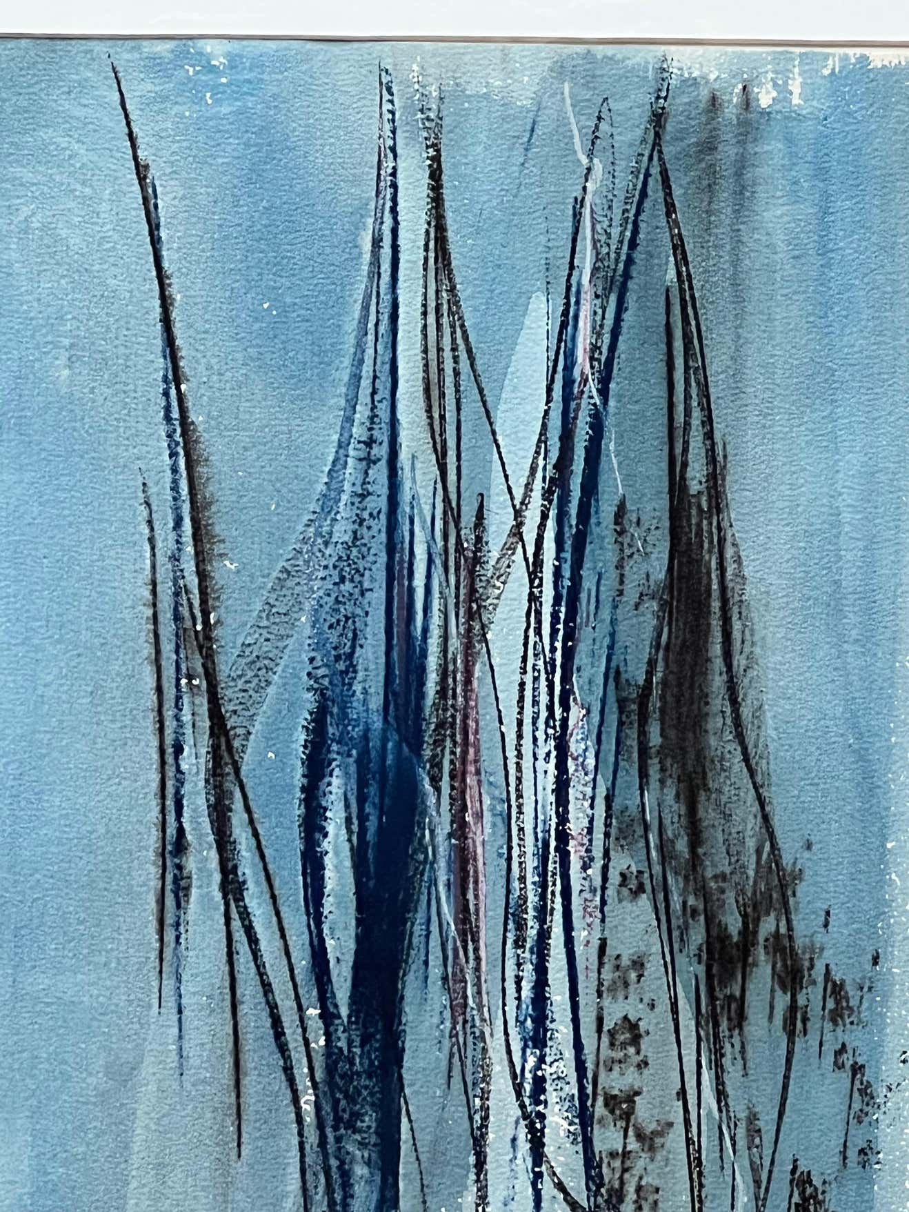 Modern Blue Abstract Watercolour by Marc Bensimon