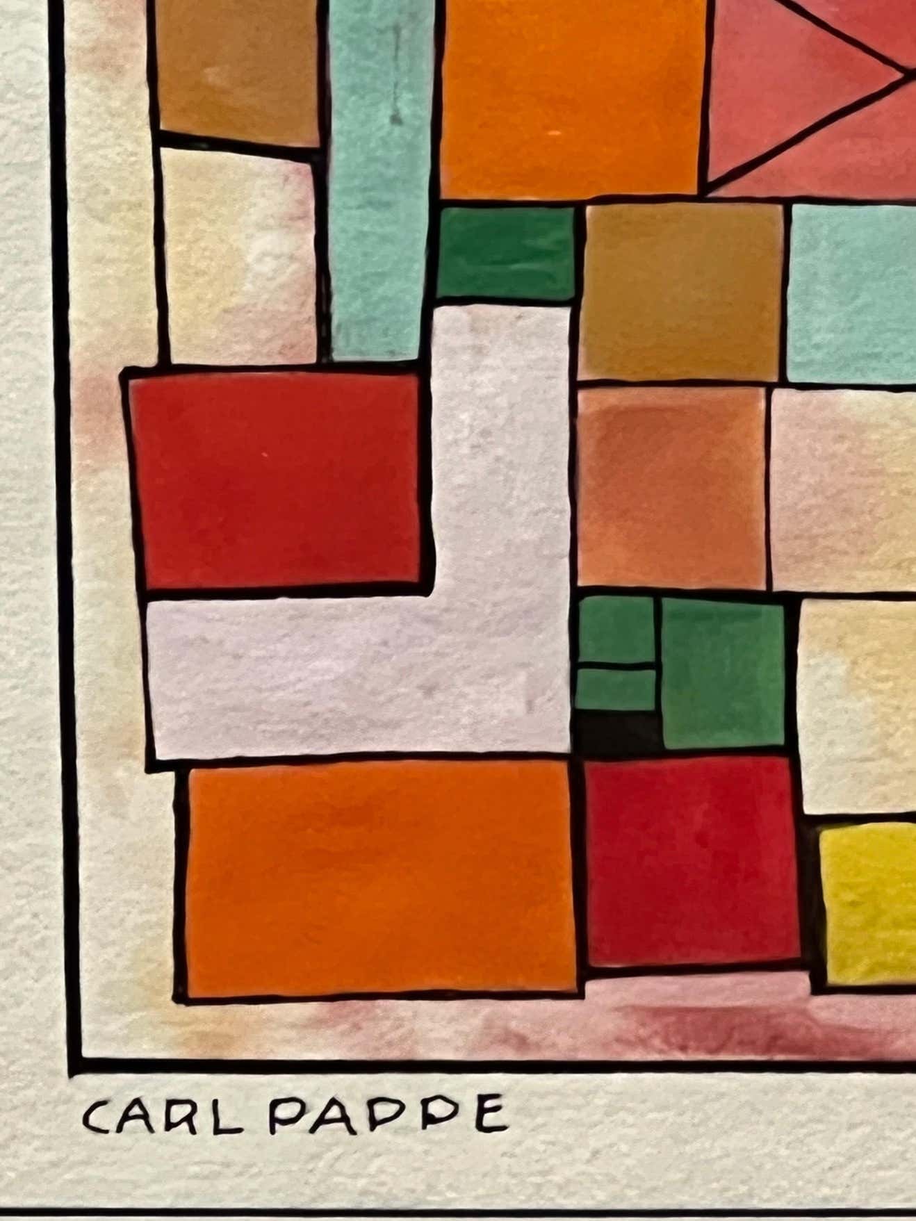 Geometric Multicolor Abstract Watercolor #4 by Carl Lewis Pappe