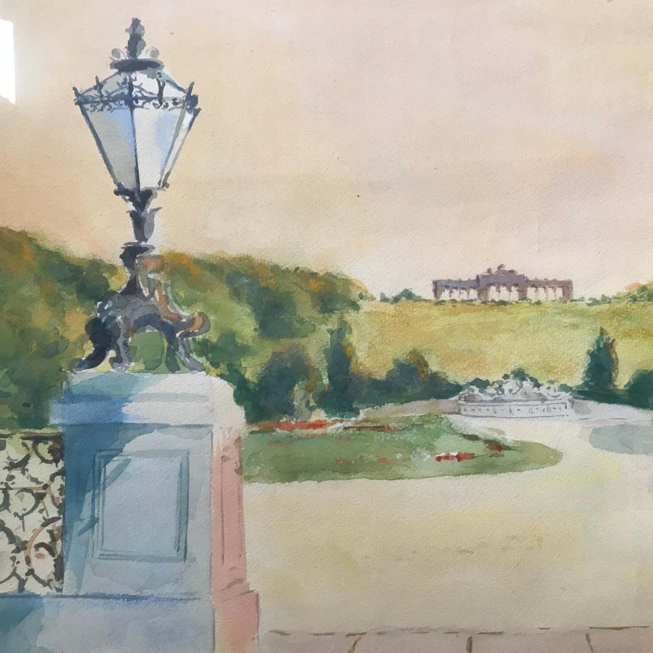 Watercolor of a French Castle by Unknown Artist