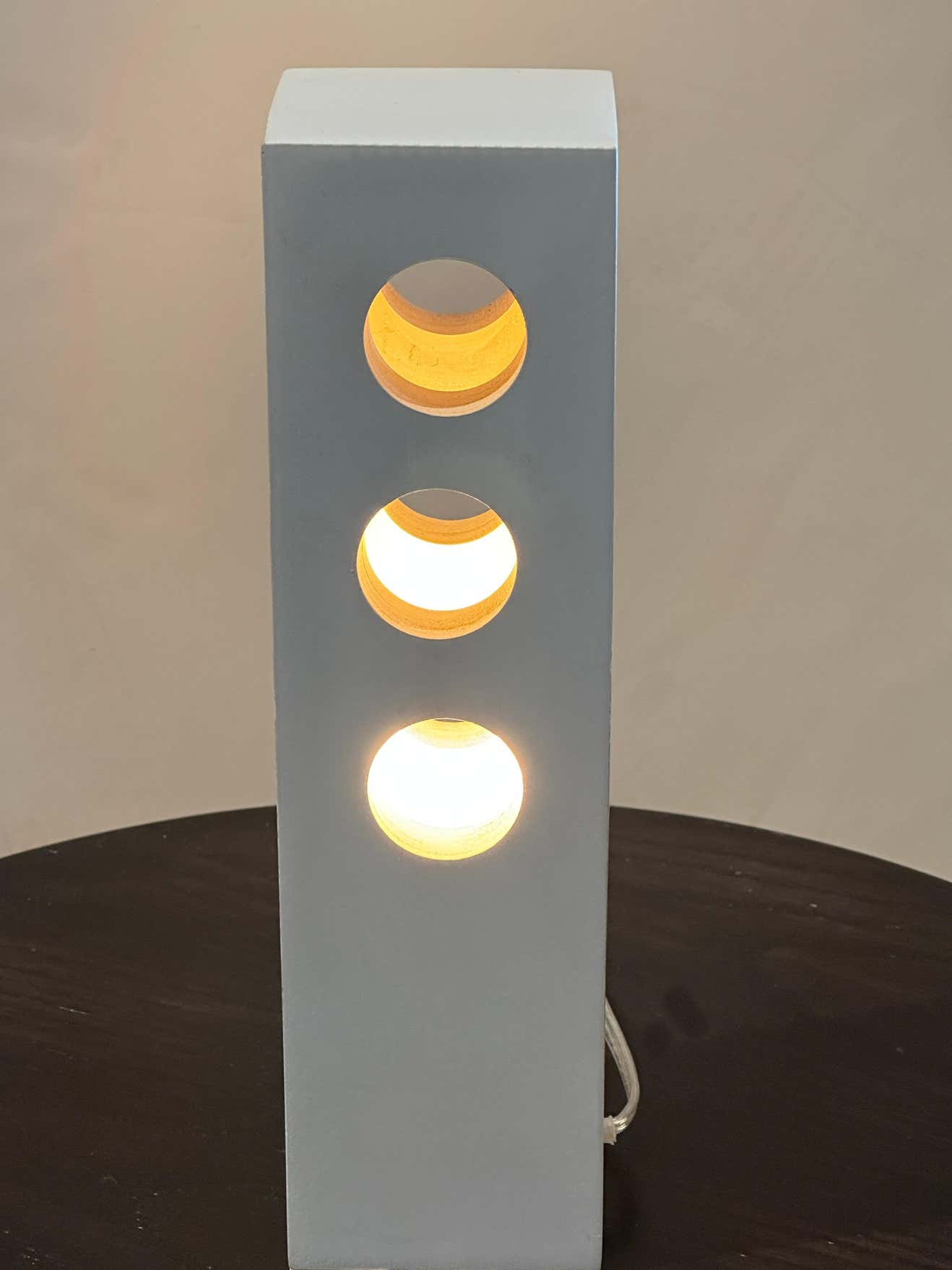 Modern Minimalist White Table Lamp by Henri Laborde