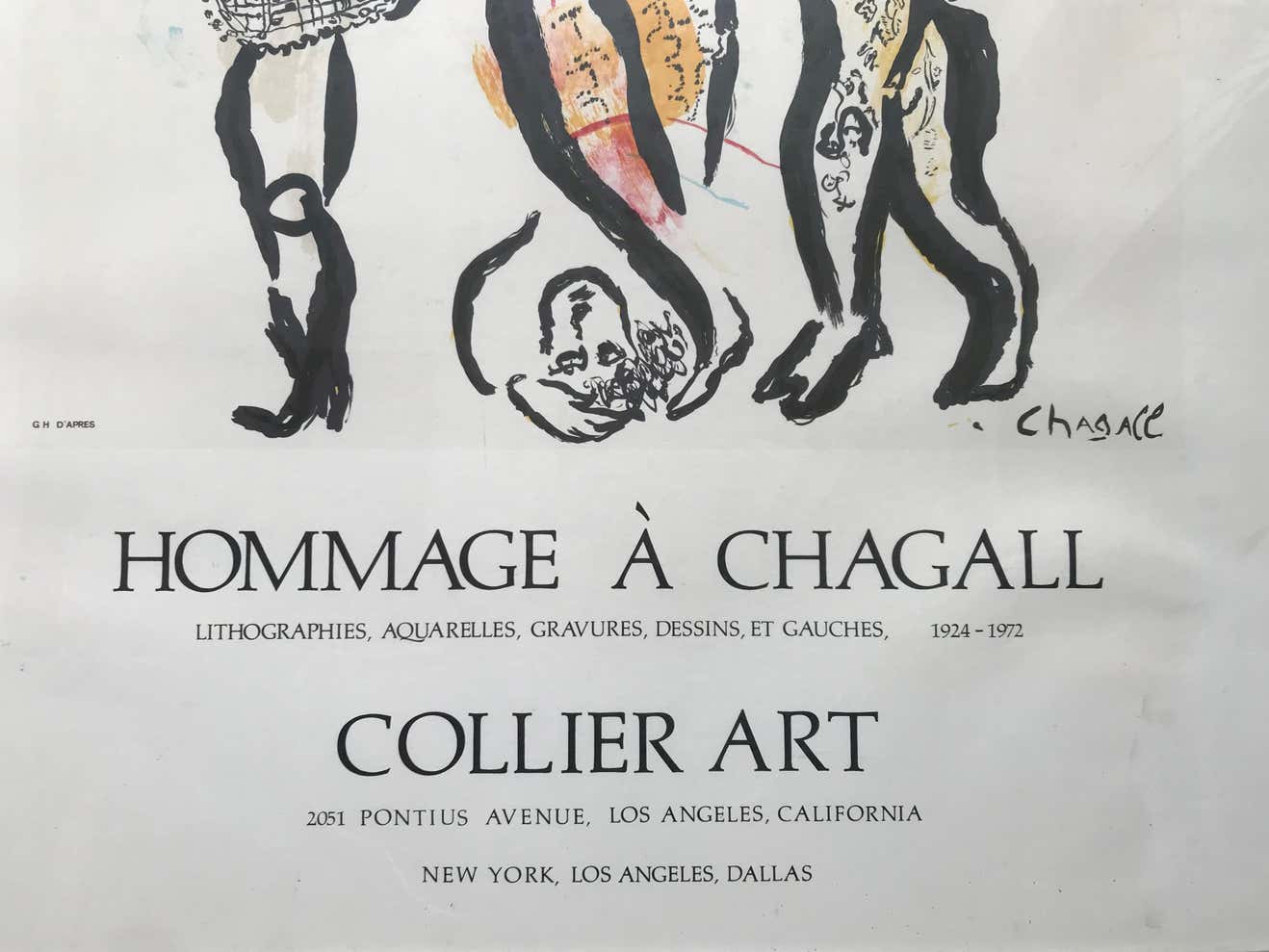 Original Marc Chagall Lithograph Exhibition Poster