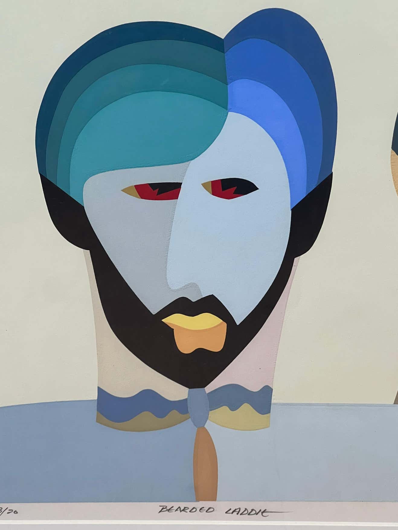 "Bearded Laddie" Cubist Lithograph by Marso