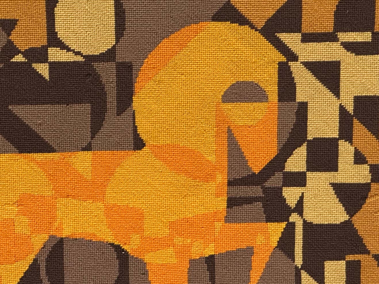 Modern Brown and Yellow Tapestry of a Horse by Patrice Allard