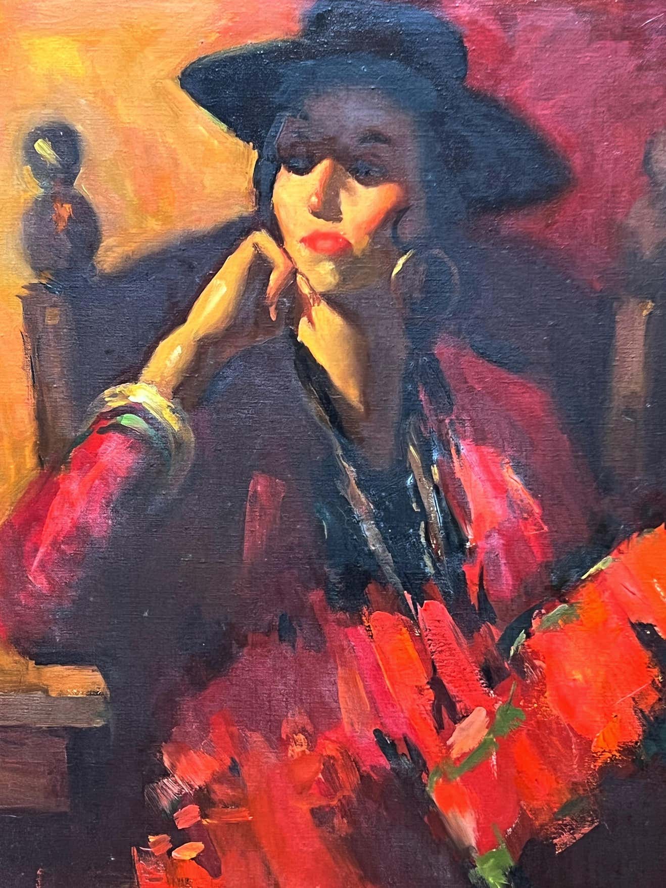 Spanish Woman Oil on Canvas by Donald Scheves