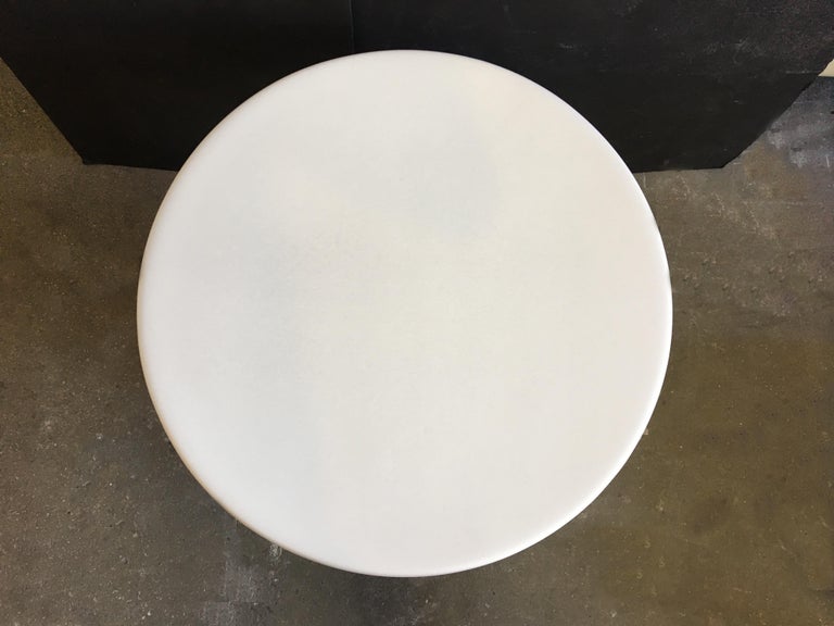 Matte White Circular Fiberglass Side Table