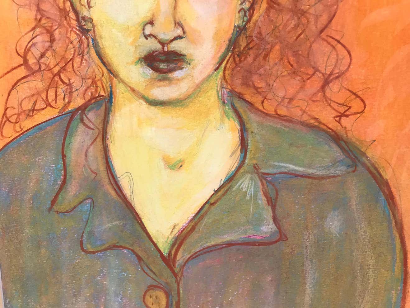 Woman Pastel Portrait by Gillian Lefkowitz