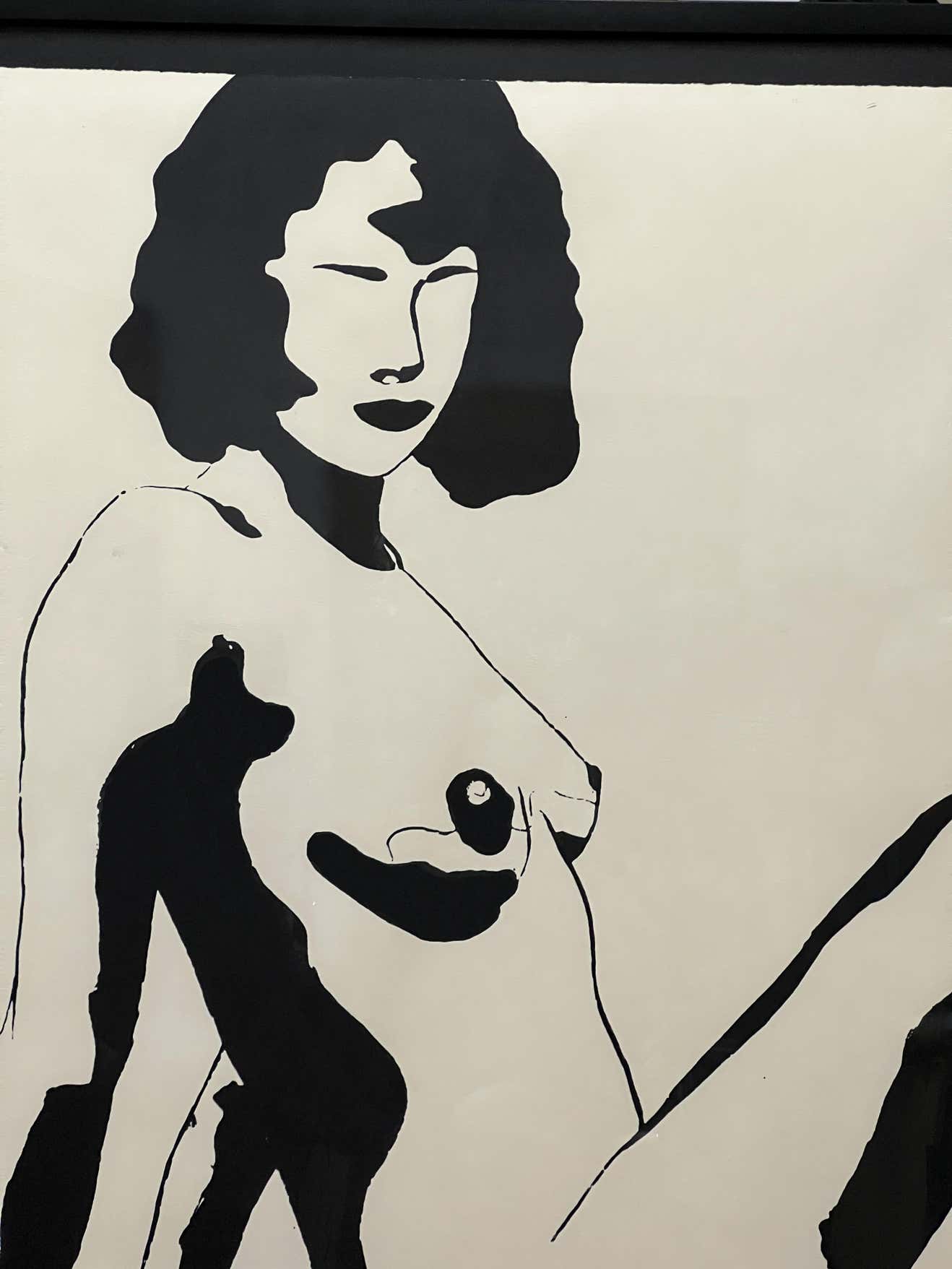 Black and White Screenprint of a Nude Asian Girl by Jason Pulgarin