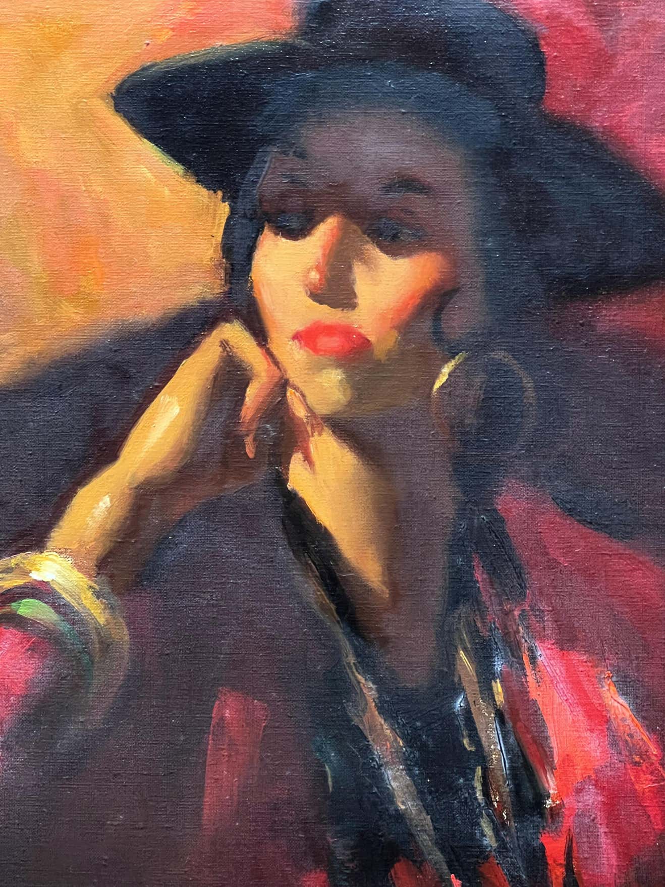 Spanish Woman Oil on Canvas by Donald Scheves