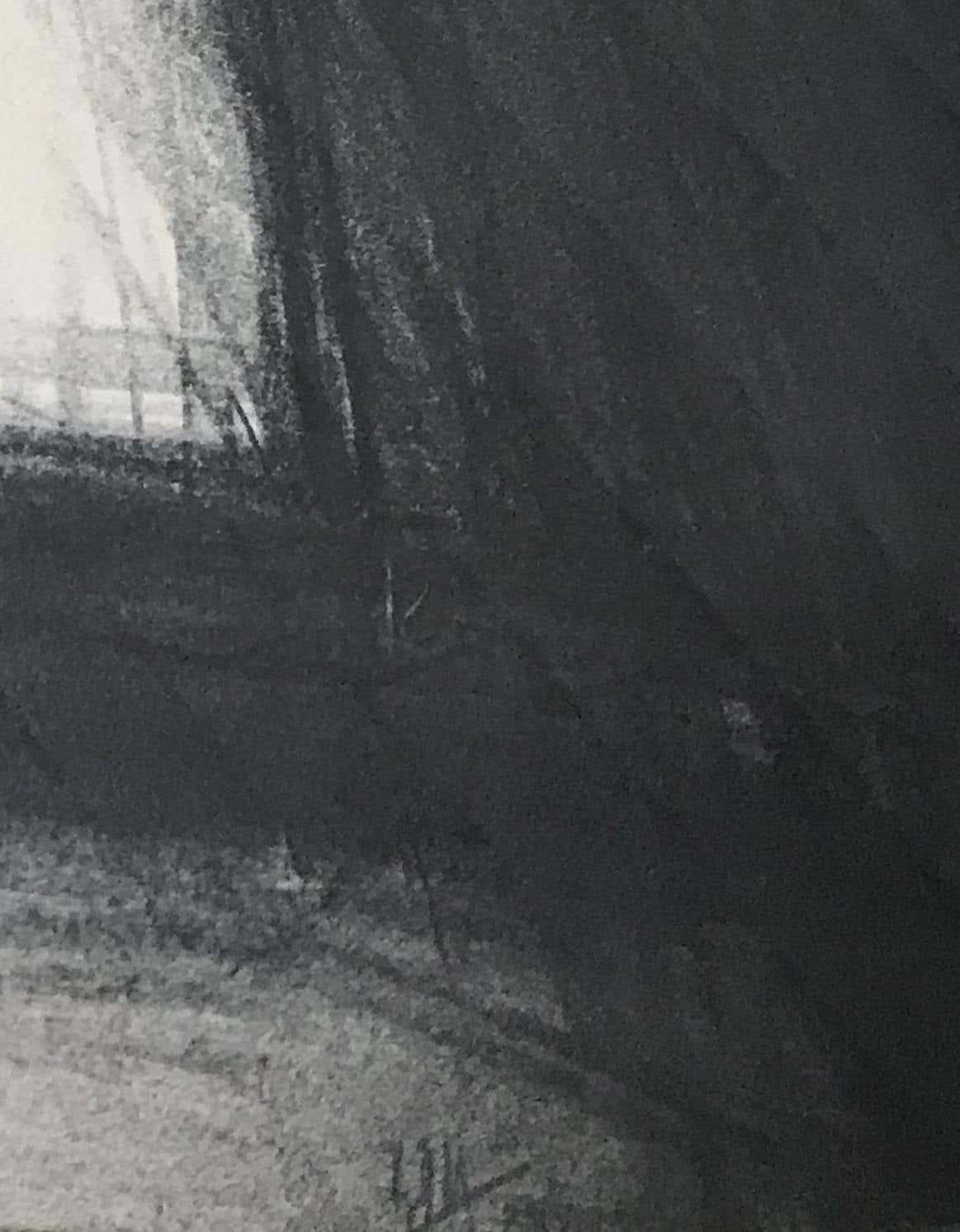 Black and White Charcoal Drawing