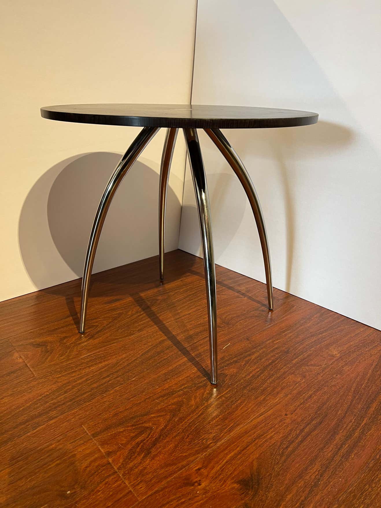 Walnut Wood and Chrome Magis Lyra Side Tables - A Pair