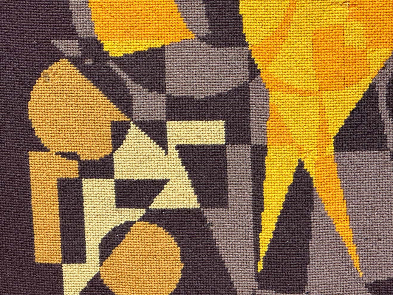 Modern Brown and Yellow Tapestry of a Horse by Patrice Allard