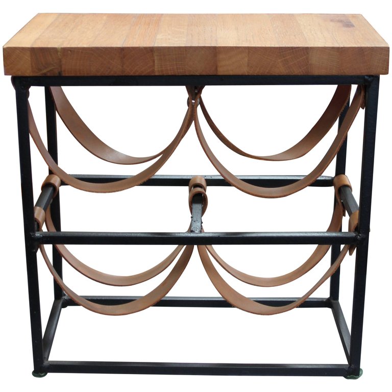Leather Wine Bottle Holder by Arthur Umanoff