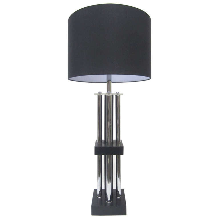 Modern Tubular Chrome Column Lamp