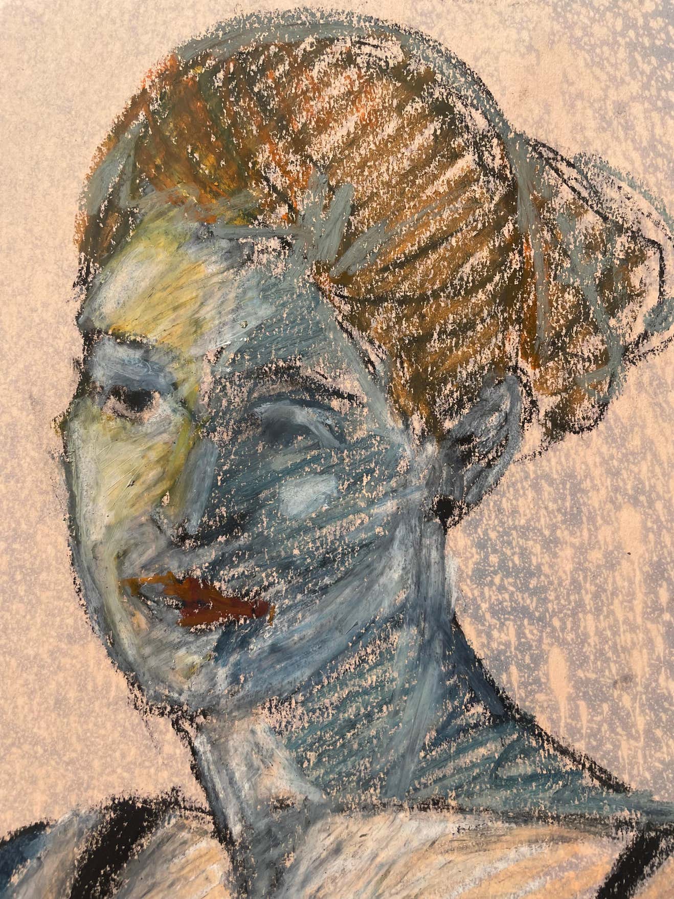 Mixed Media Impressionist Portrait #3 by Judy Pike