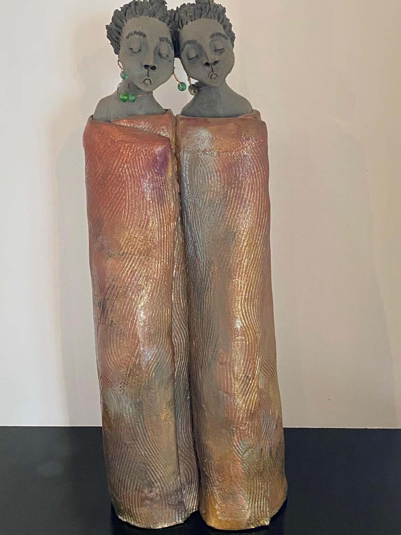 "Sisters" Two Women Ceramic Sculpture