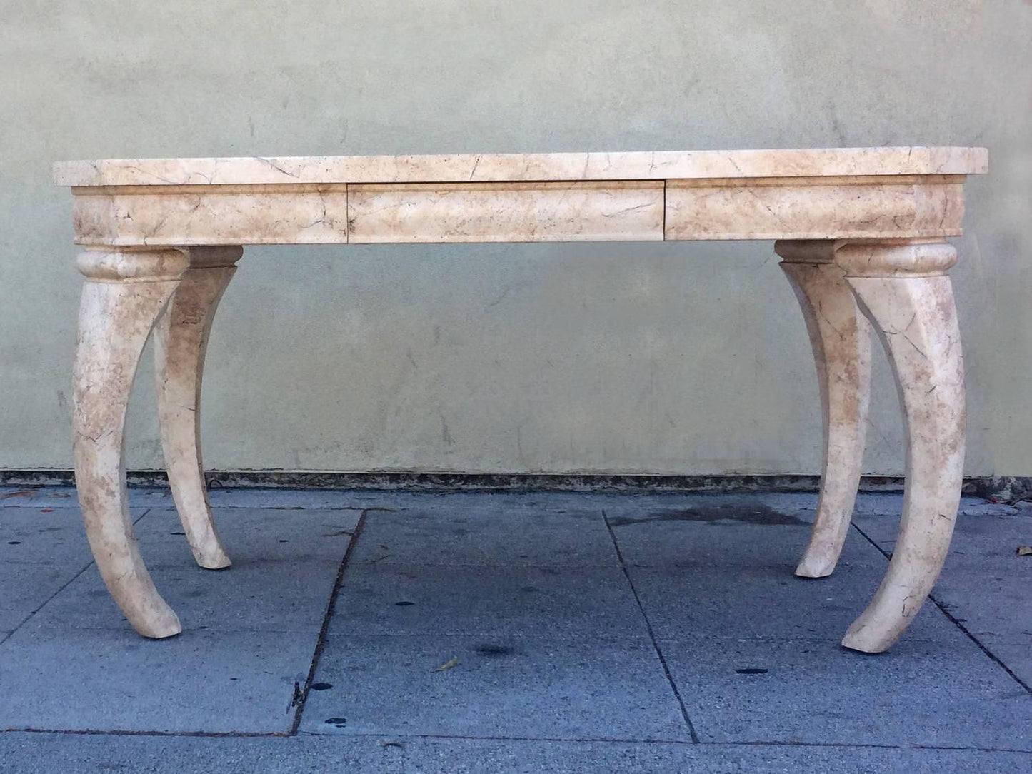 Hollywood Regency Hellenic design Faux Marble Desk