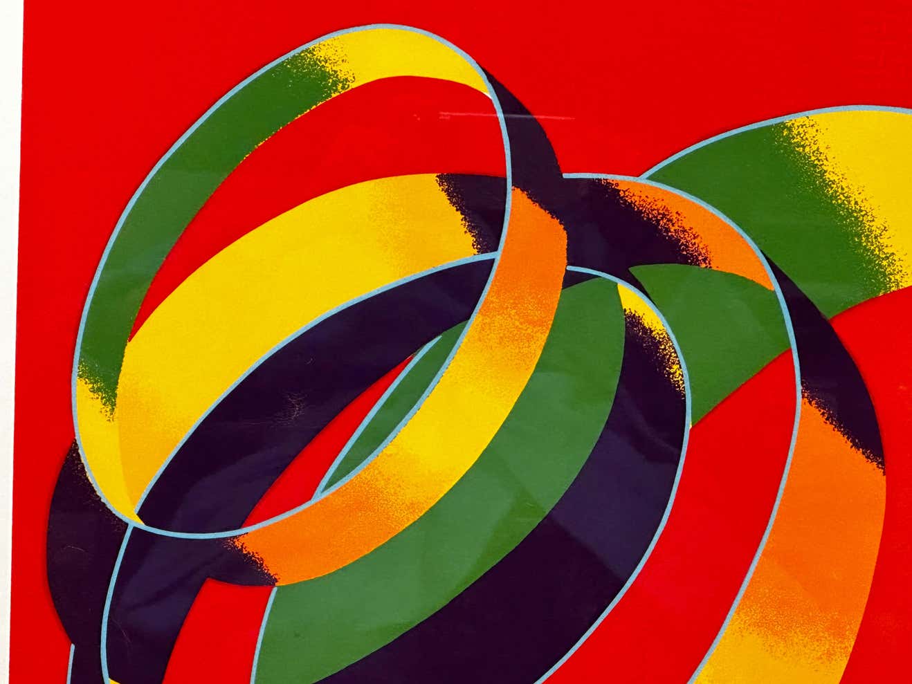 "Multicolour Spiral" Geometric Lithograph Abstract by Jack Brusca