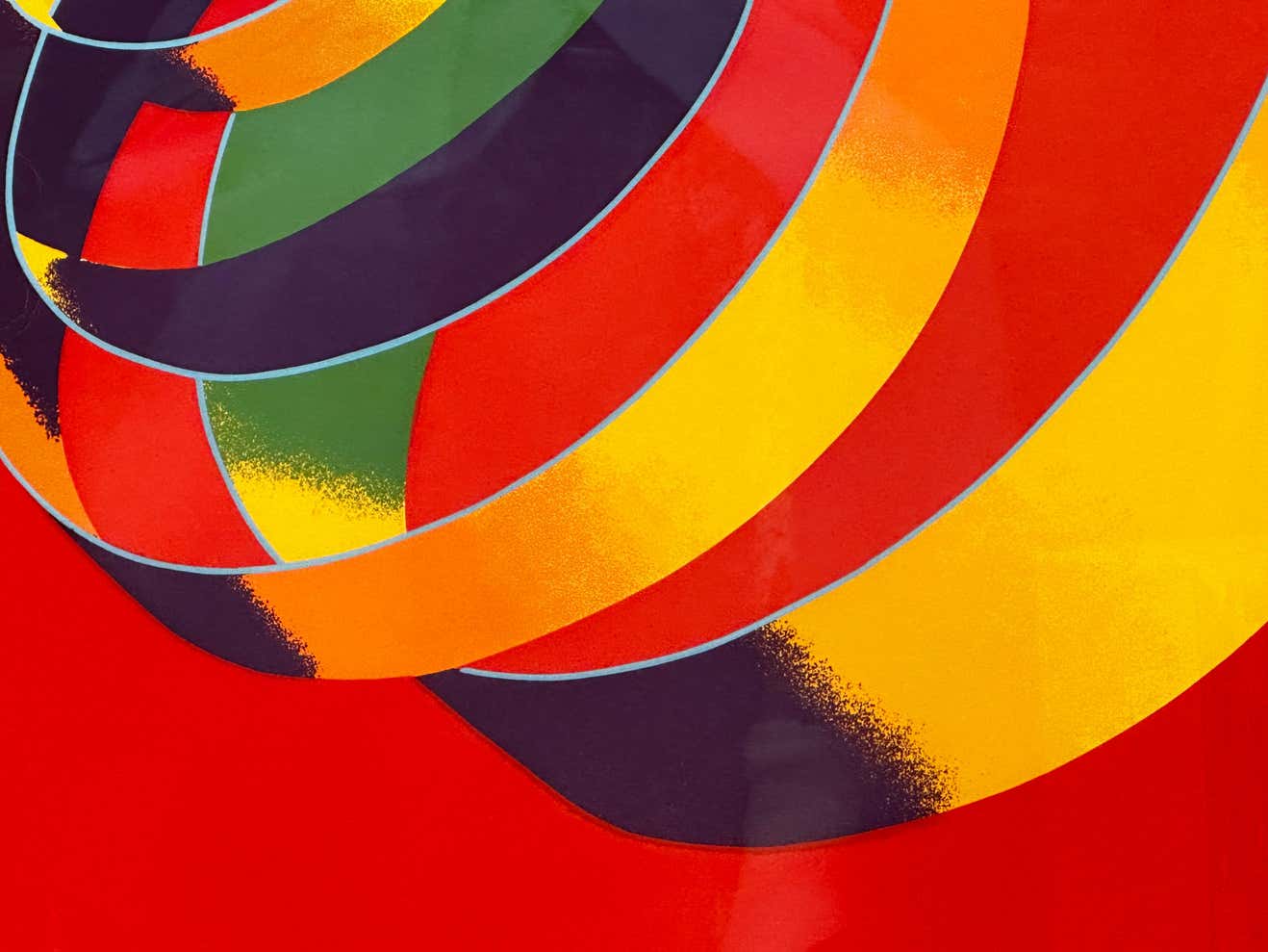 "Multicolour Spiral" Geometric Lithograph Abstract by Jack Brusca