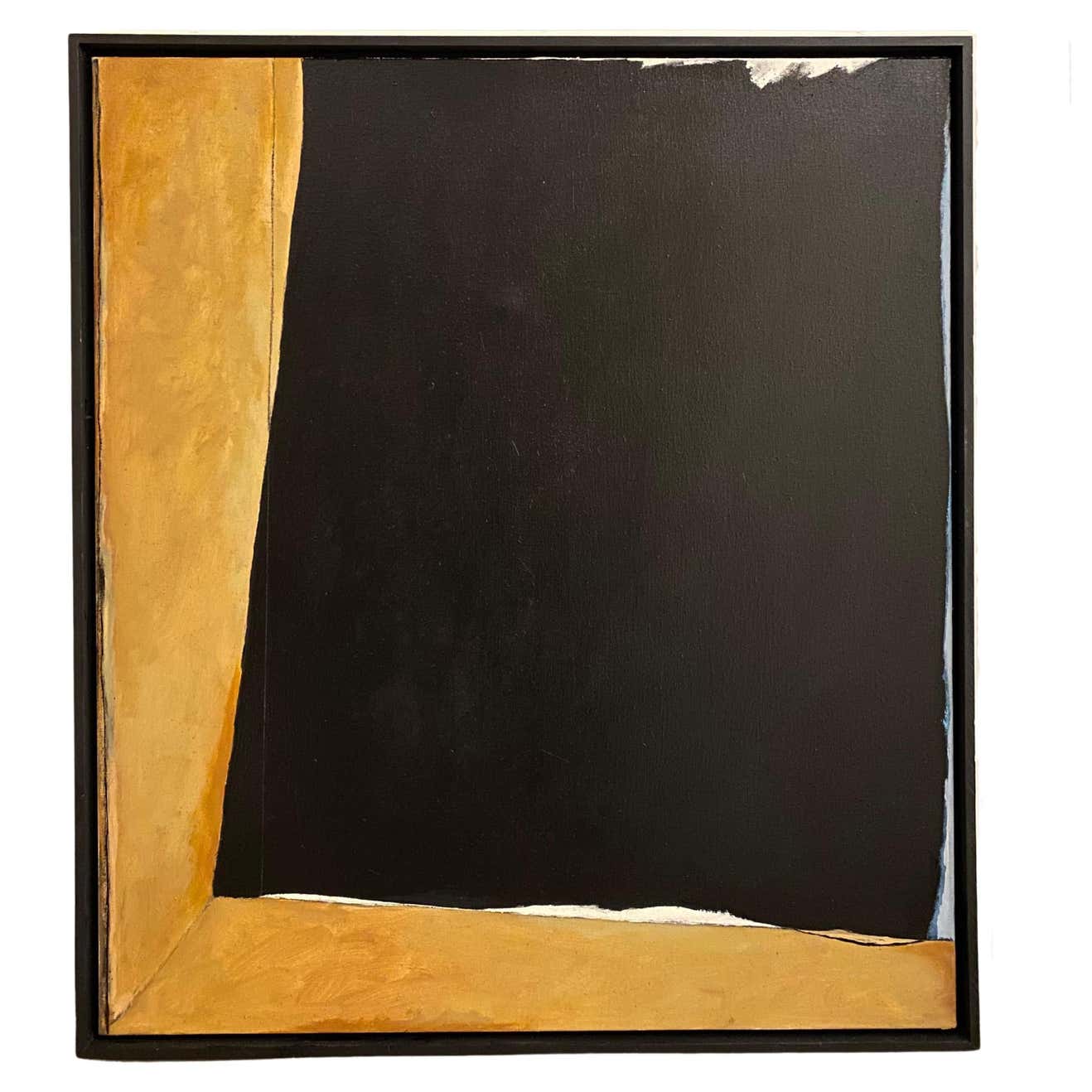 "Black with Ochre" Abstract Oil on Canvas by James Grant