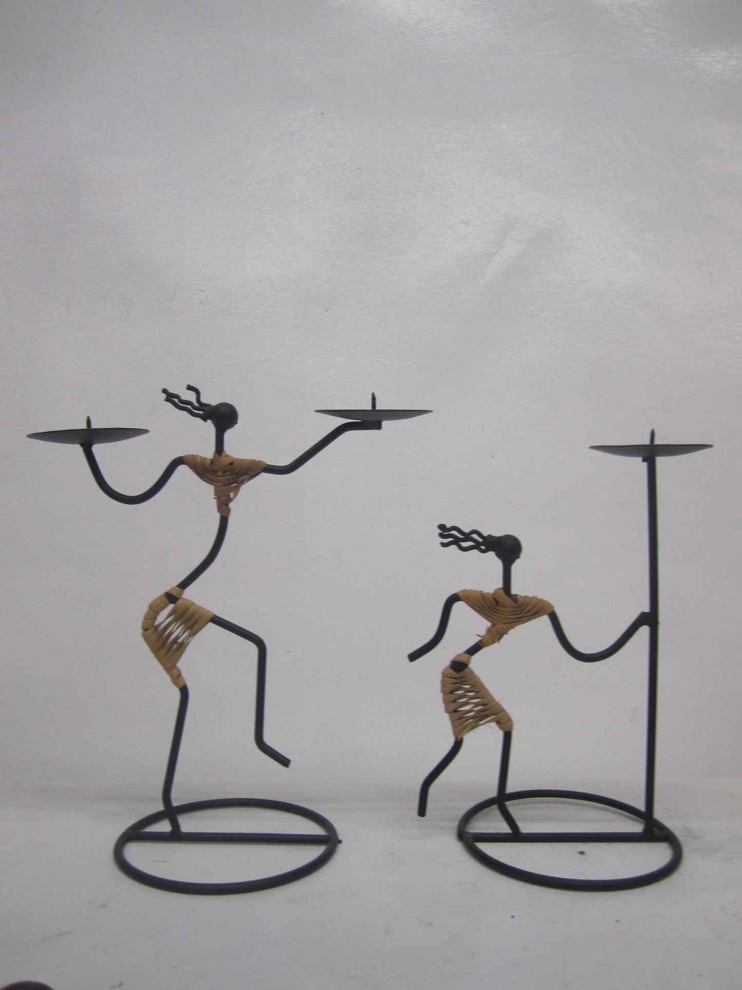 Hand-Crafted South African Candleholders - a Pair