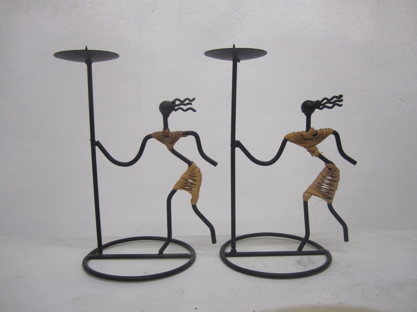 Hand-Crafted South African Candleholders - a Pair