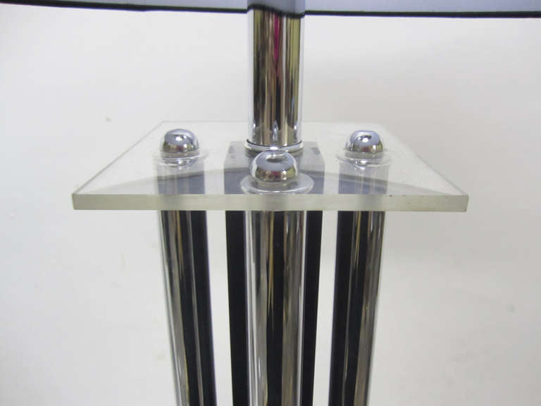 Modern Tubular Chrome Column Lamp