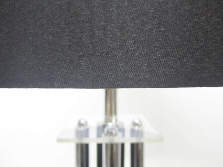 Modern Tubular Chrome Column Lamp