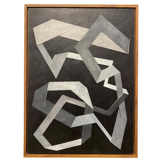 Contemporary Black & White Acrylic Abstract Painting #1 by Henri Laborde