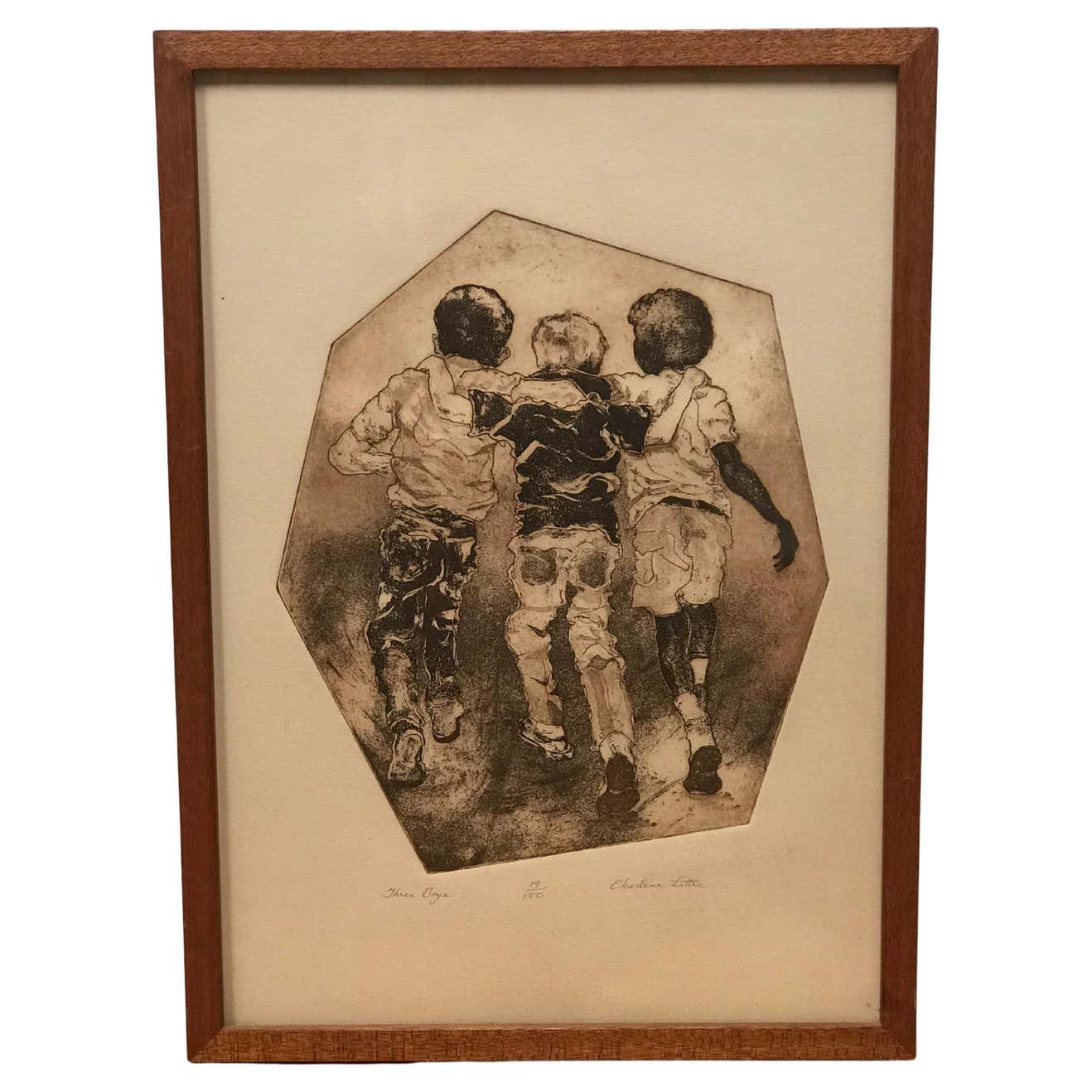 "Three Boys" Lithograph by Charlene Little