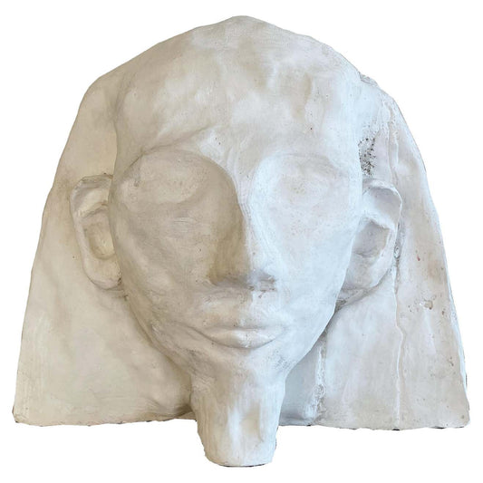 Egyptian White Head Plaster Sculpture