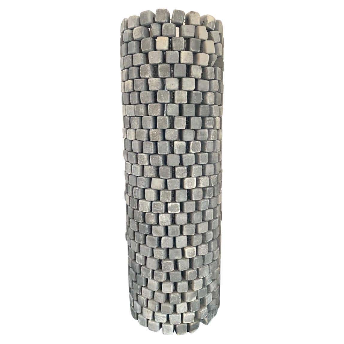 Contemporary Grey Resin and Glass Vase