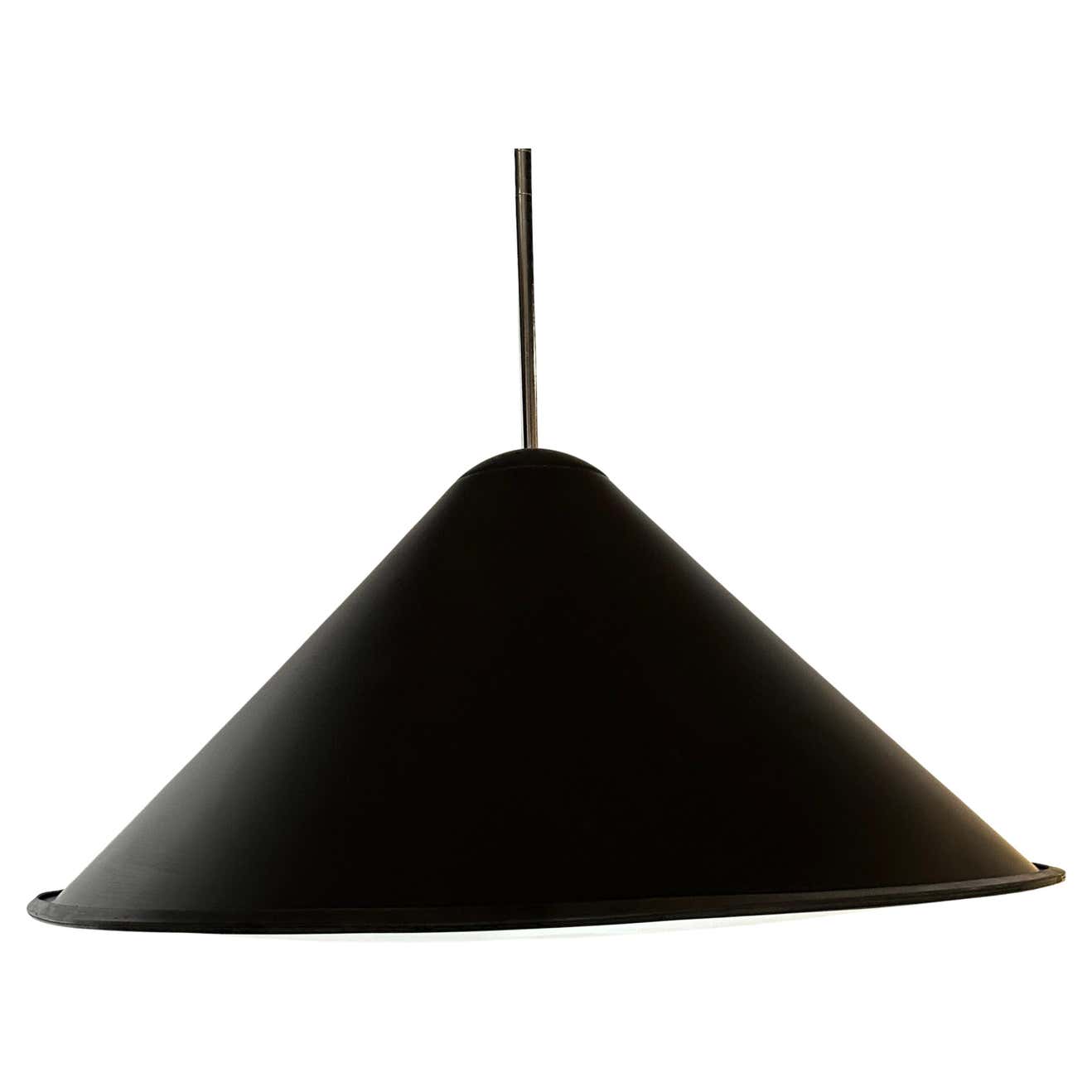 Tom Dixon Modern Black Pendant Light with Frosted Plexiglass Bottom