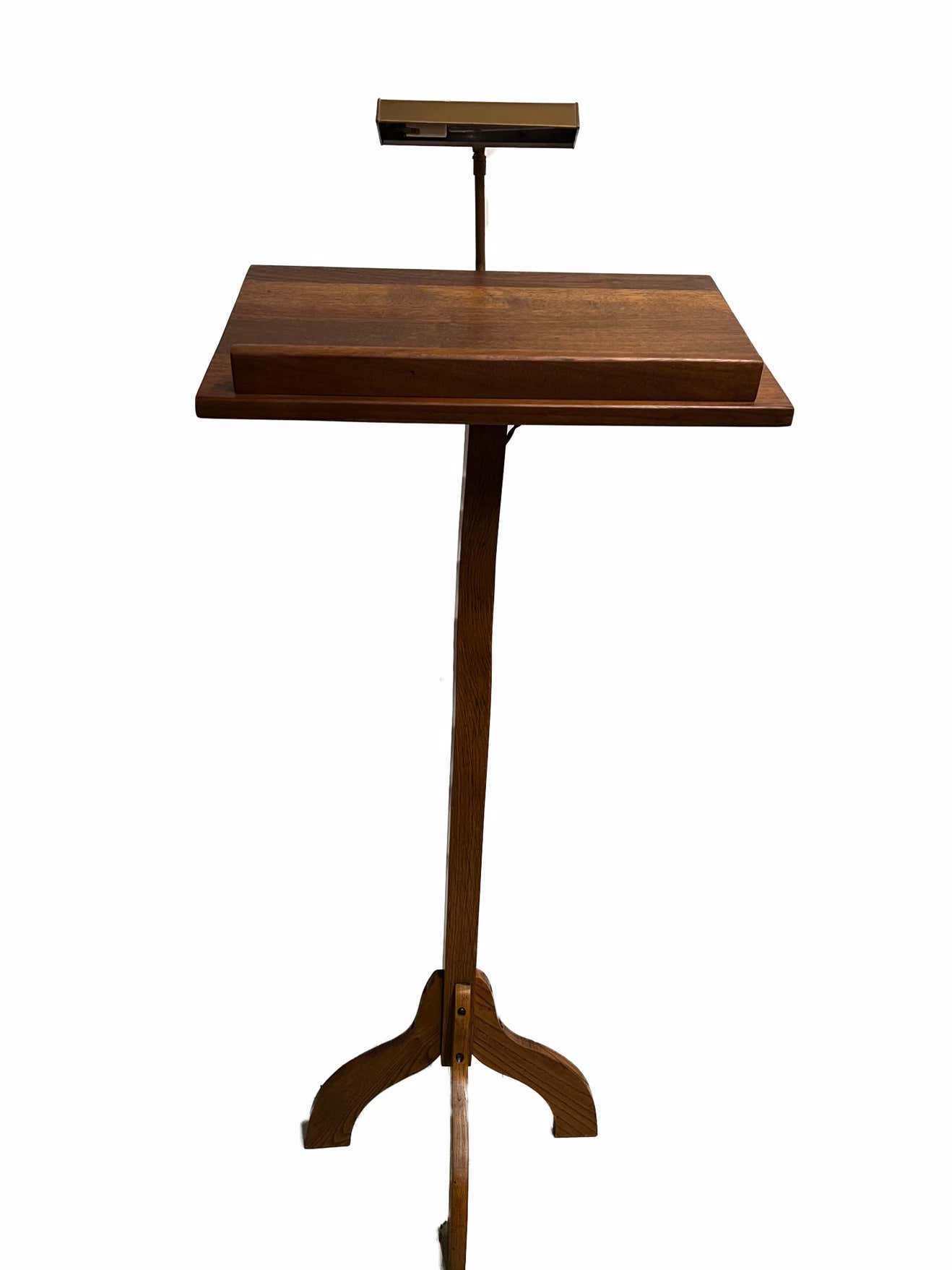 French Walnut Music Stand with Brass Light