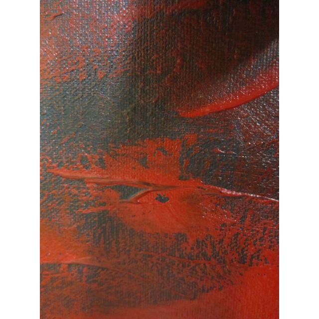 Feathery Red Abstract Painting