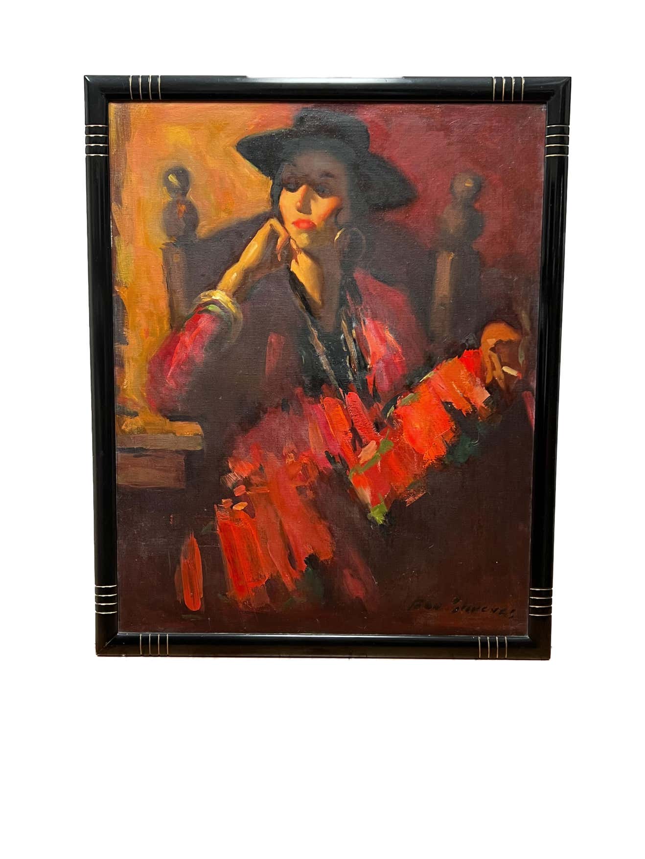 Spanish Woman Oil on Canvas by Donald Scheves