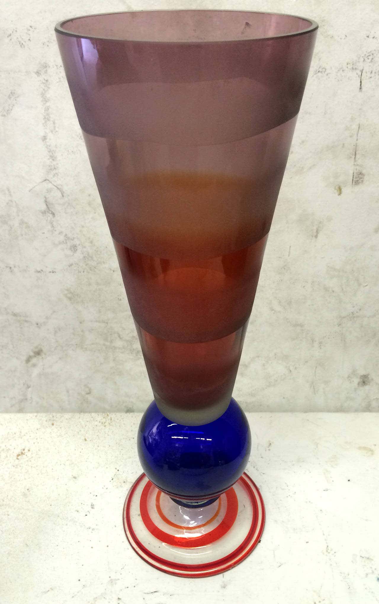 Memphis Inspired Colorful Glass Studio Vase