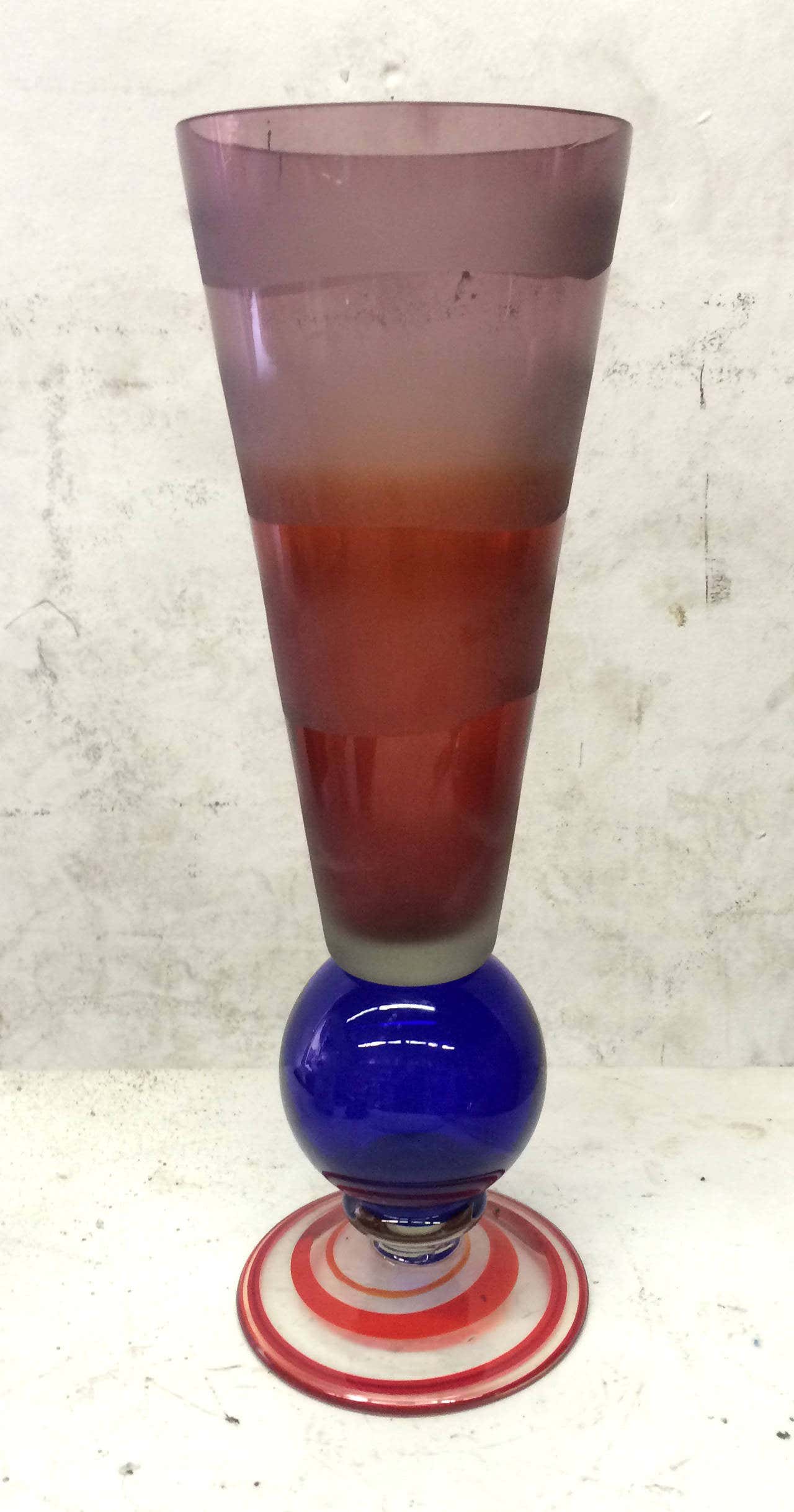 Memphis Inspired Colorful Glass Studio Vase