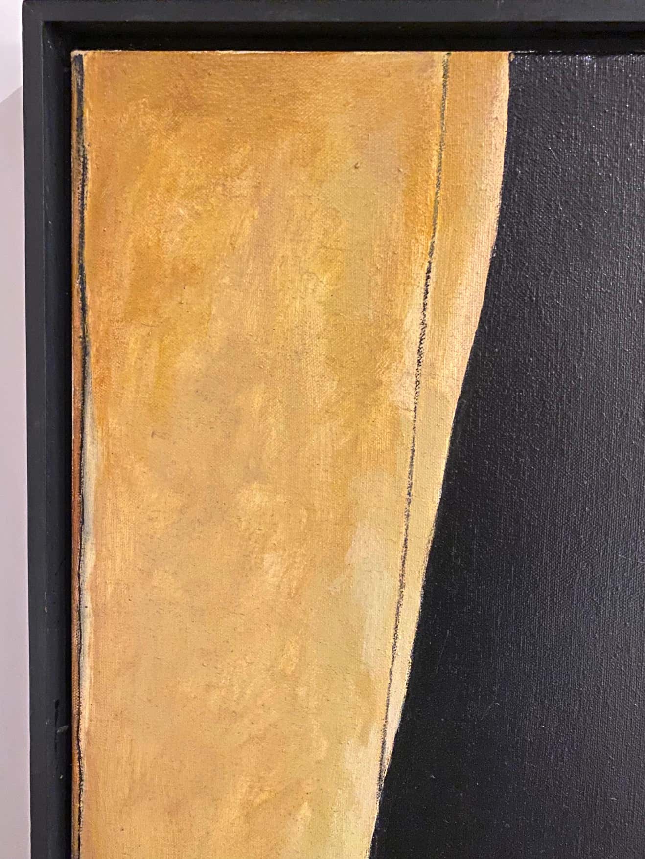 "Black with Ochre" Abstract Oil on Canvas by James Grant